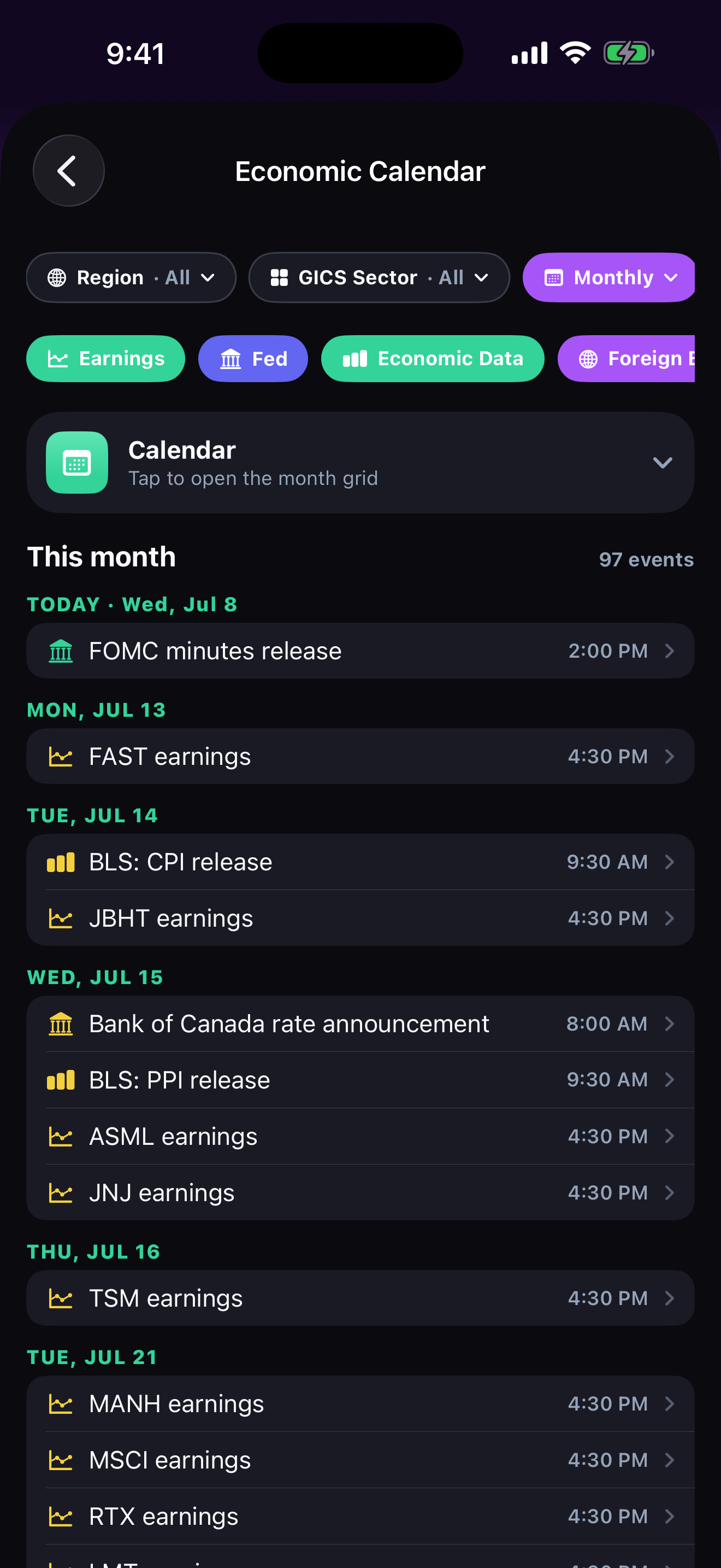 Economic Calendar